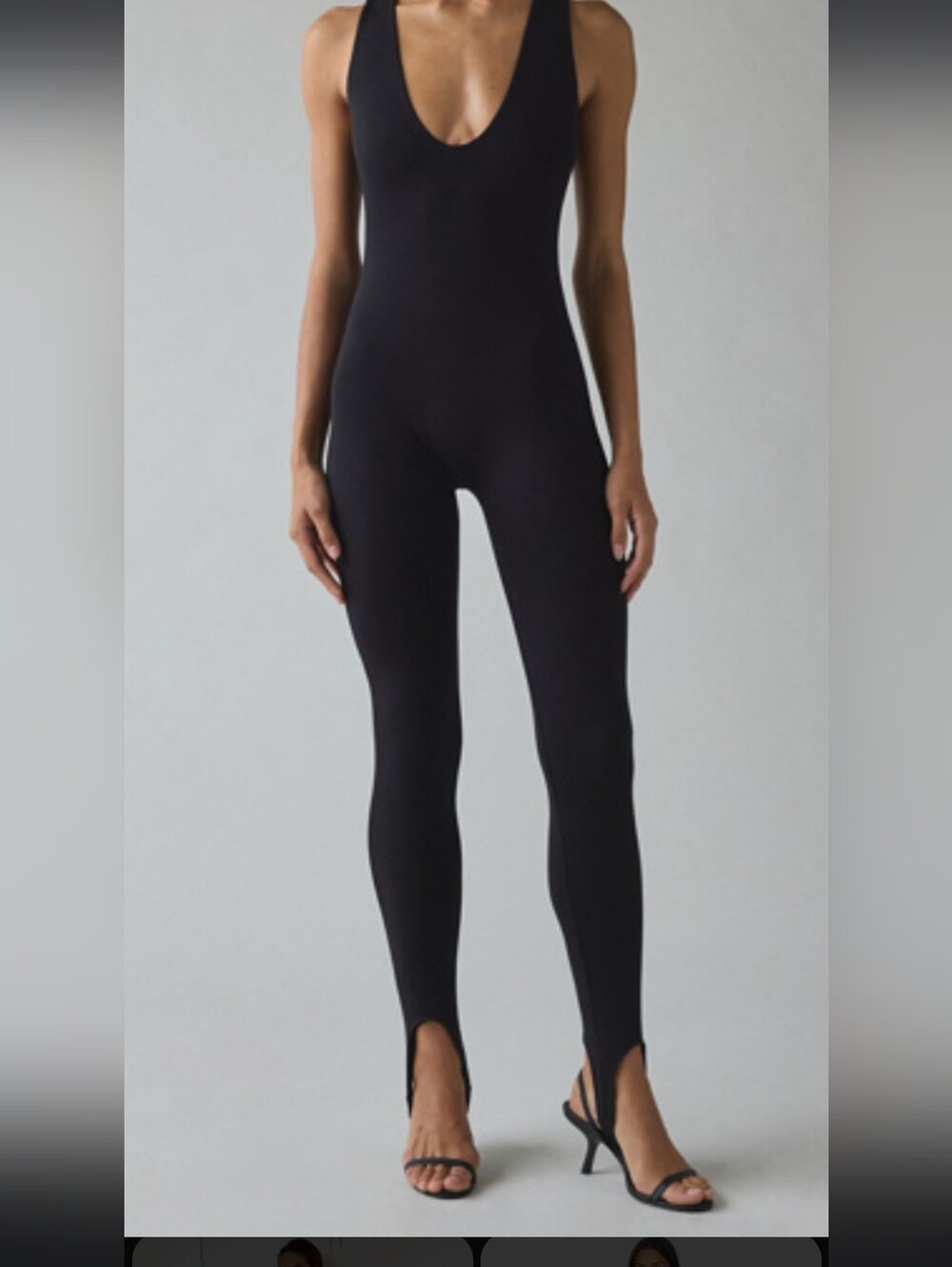 AFRM Black Scoop-Neck Stretch Jumpsuit